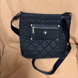 Knomo Silvi Black Quilted Crossbody Business Travel Bag